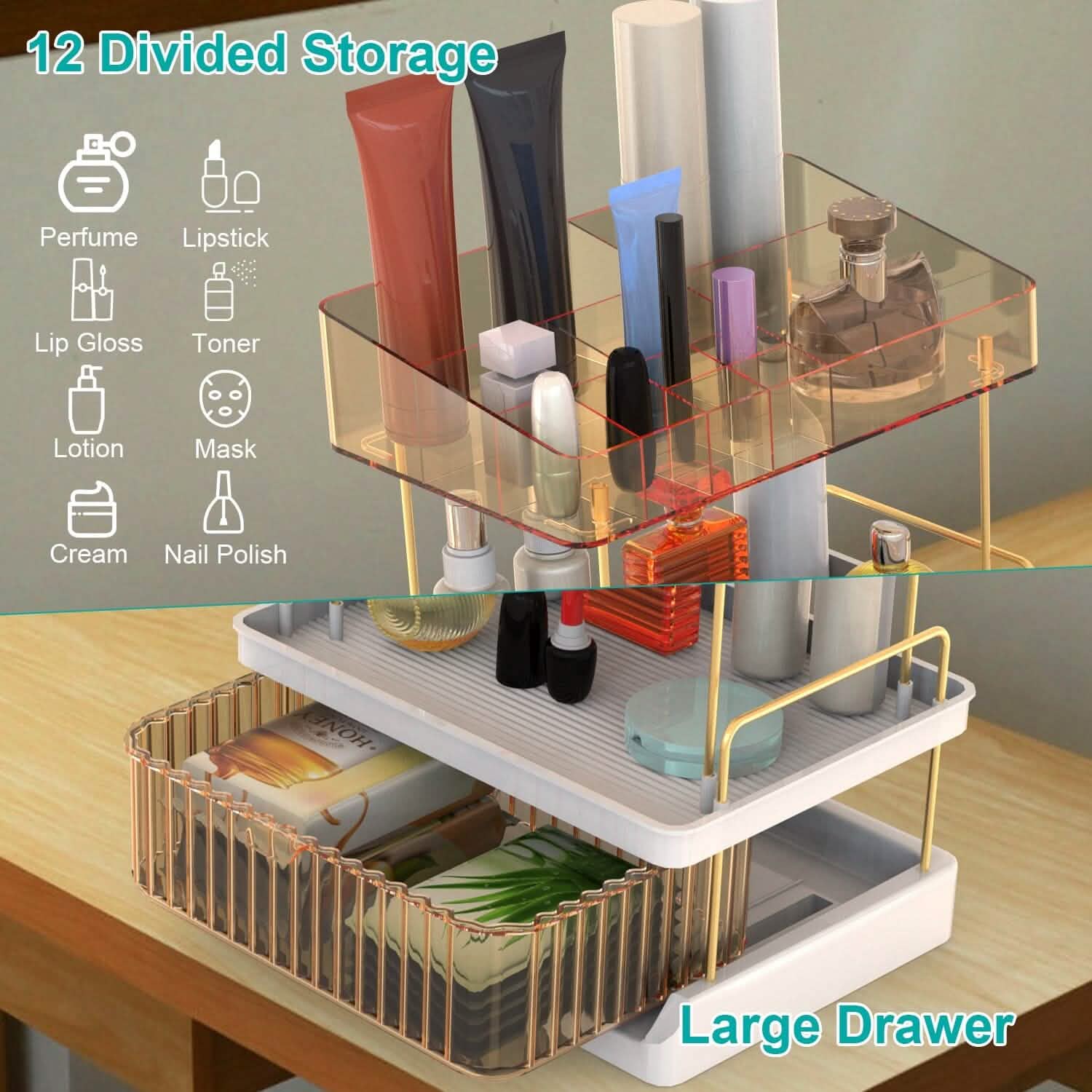 3-Tier Make Up Organizer Beauty & Personal Care - DailySale