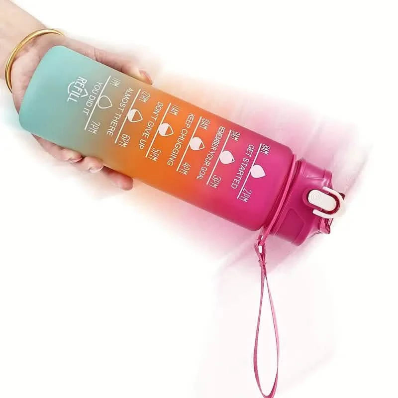 300ml Gradient Color Frosted Water Bottle With Straw Sports & Outdoors - DailySale