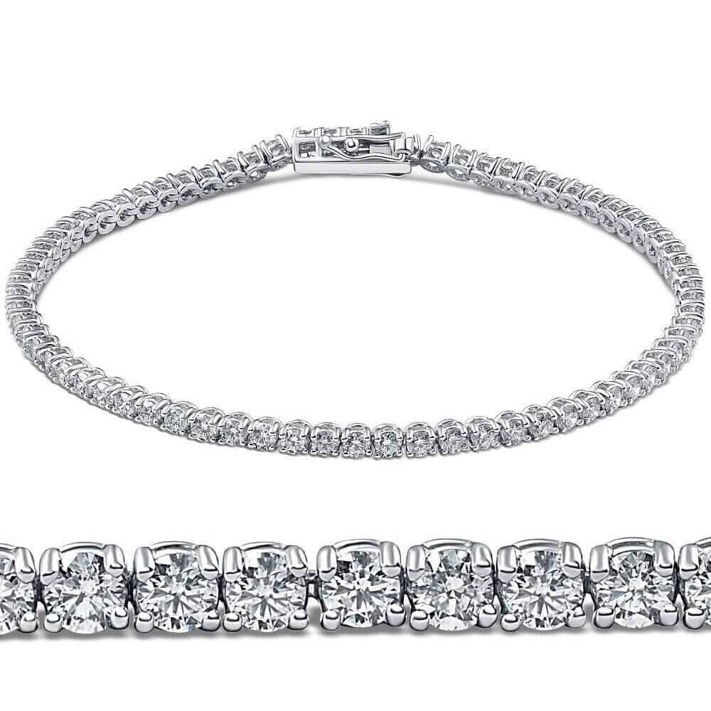 3.15ct. Round Cut Diamond Tennis Bracelet In 14k White Gold Bracelets - DailySale