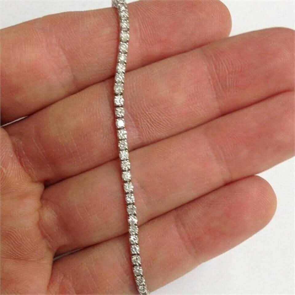 3.15ct. Round Cut Diamond Tennis Bracelet In 14k White Gold Bracelets - DailySale