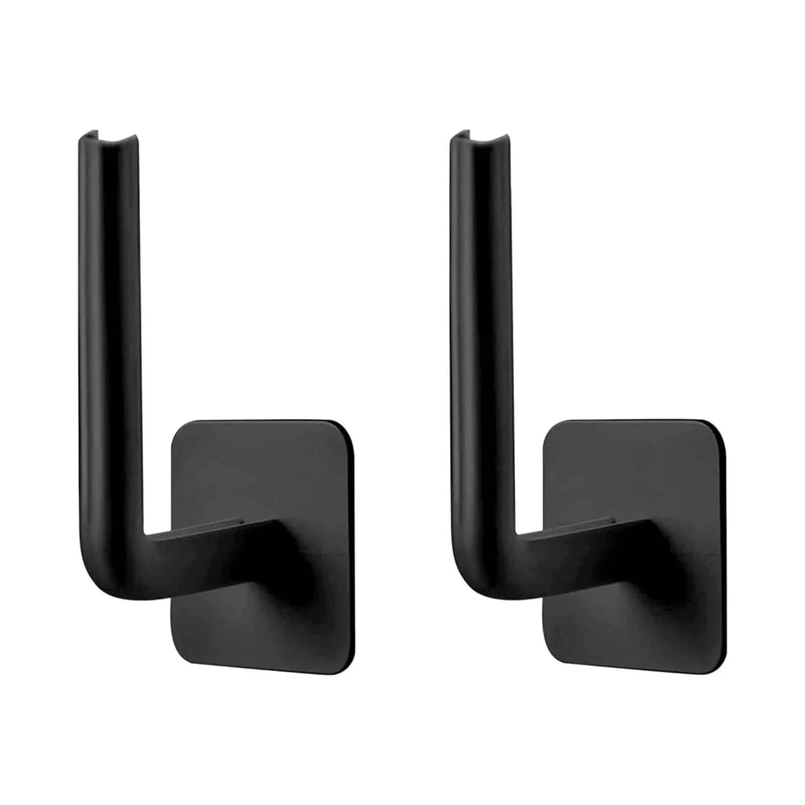 4-Pack: Adhesive Toilet Paper Holder, Wall Mount, White & Black