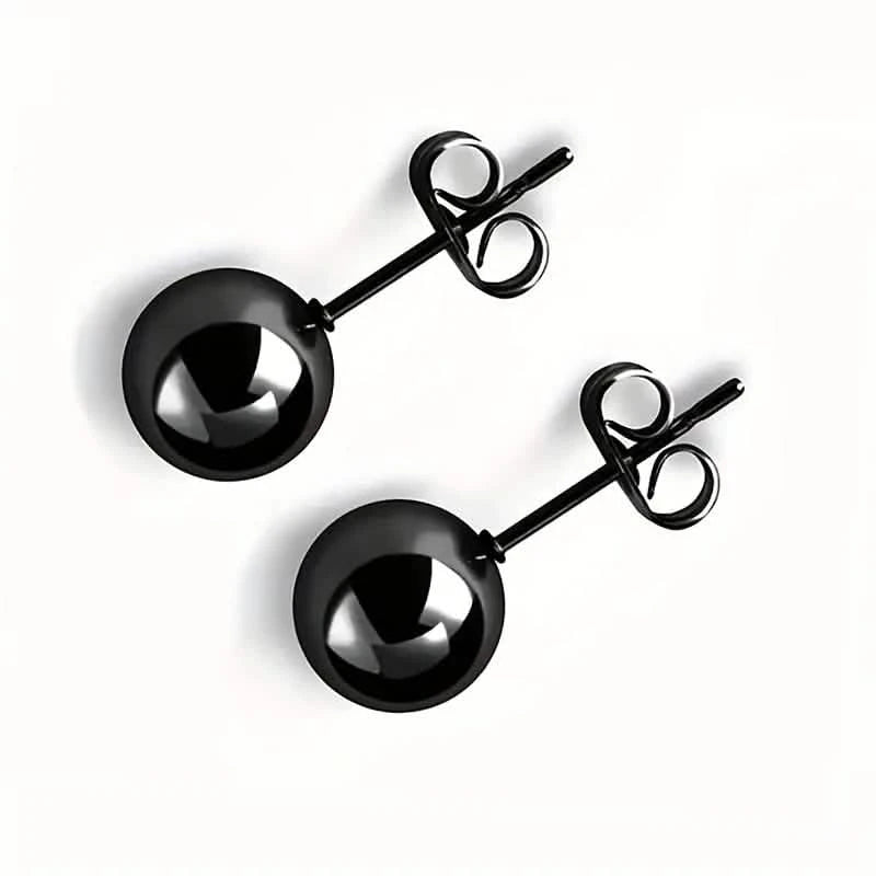 316L Medical Stainless Steel Hypoallergenic Ball Shaped Stud Earrings Earrings Black 3mm - DailySale
