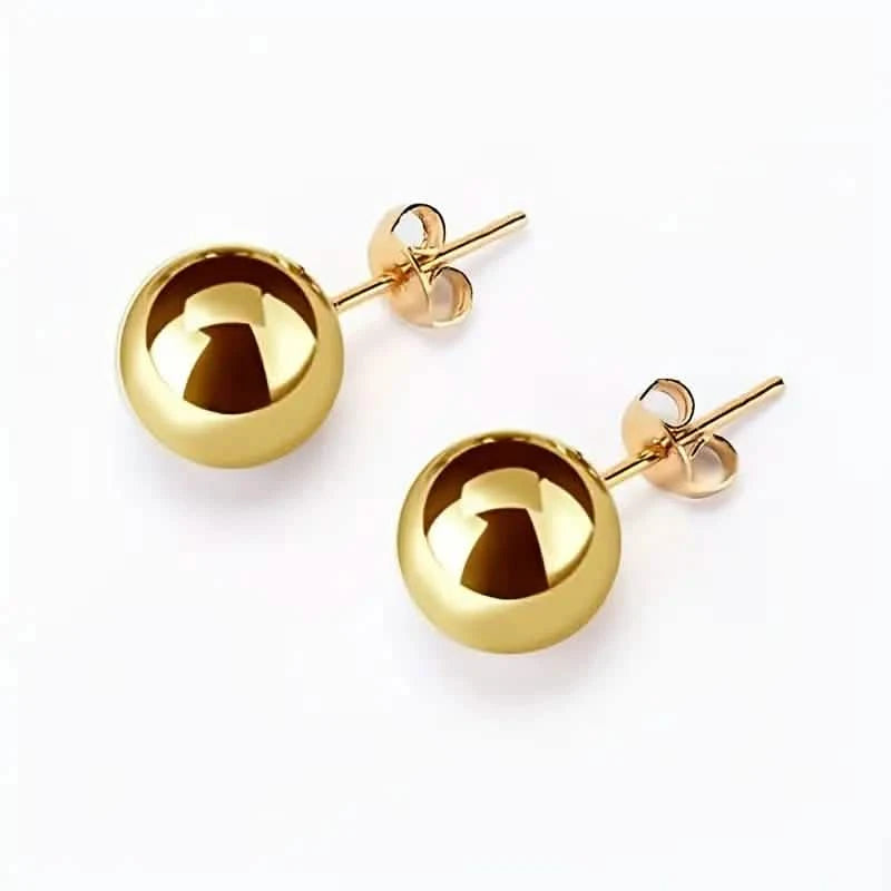 316L Medical Stainless Steel Hypoallergenic Ball Shaped Stud Earrings Earrings Gold 3mm - DailySale