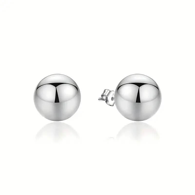 316L Medical Stainless Steel Hypoallergenic Ball Shaped Stud Earrings Earrings Silver 3mm - DailySale