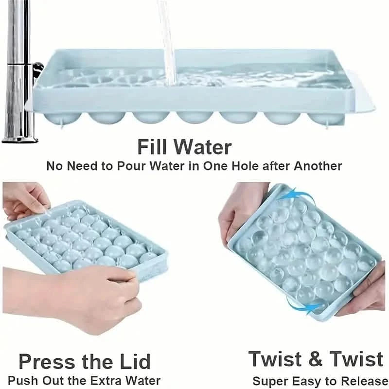 33 Round Shape Ice Cube Maker Tray Kitchen Tools & Gadgets - DailySale