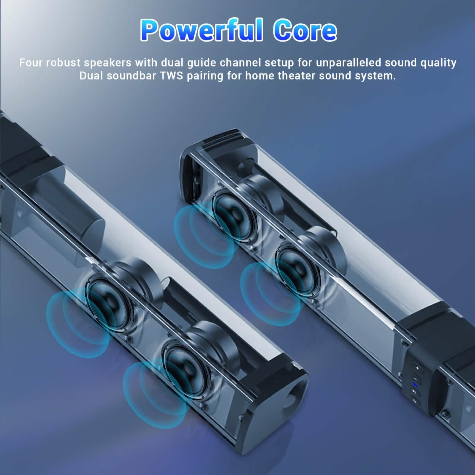 Wireless Soundbar for TV – 2-in-1 Detachable Bluetooth Speaker