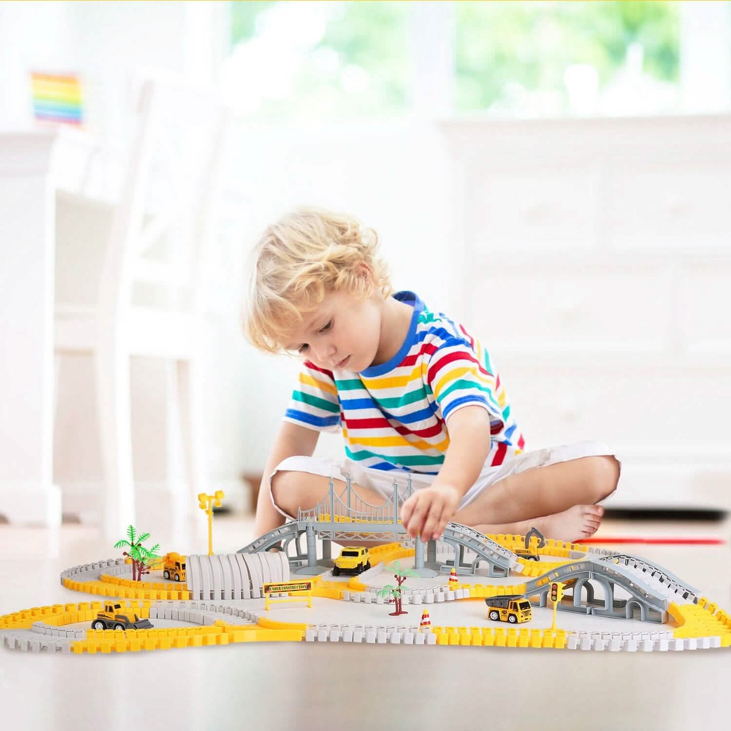 340-Piece: Construction Race Track Toy Set Toys & Games - DailySale