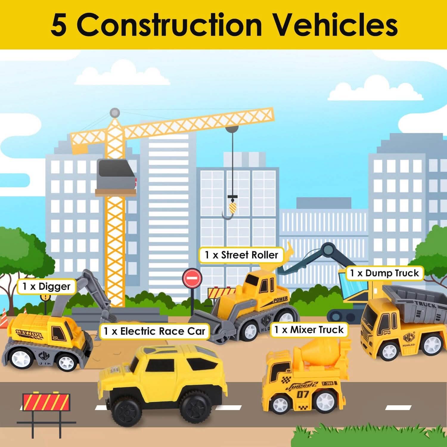 340-Piece: Construction Race Track Toy Set Toys & Games - DailySale