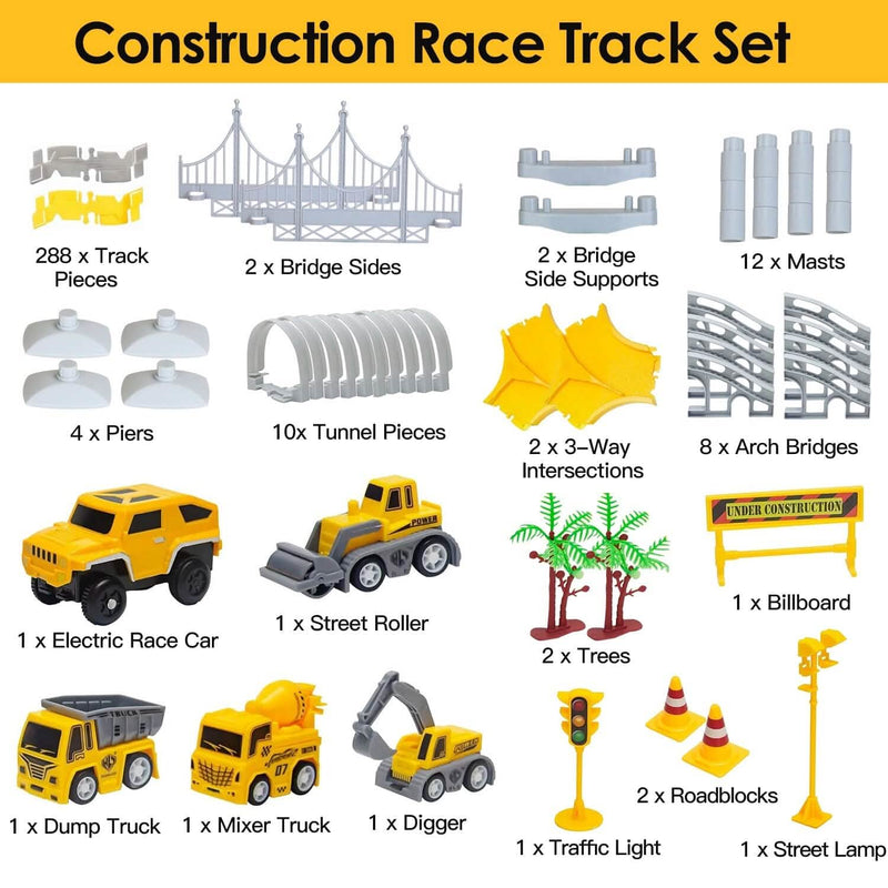 340-Piece: Construction Race Track Toy Set Toys & Games - DailySale