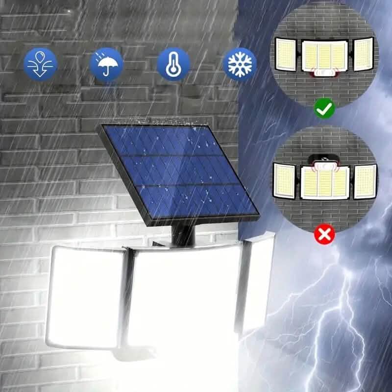 348 LED Motion Sensor Solar Lights Outdoor with Remote Control Outdoor Lighting - DailySale