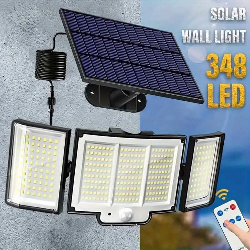 348 LED Motion Sensor Solar Lights Outdoor with Remote Control Outdoor Lighting - DailySale