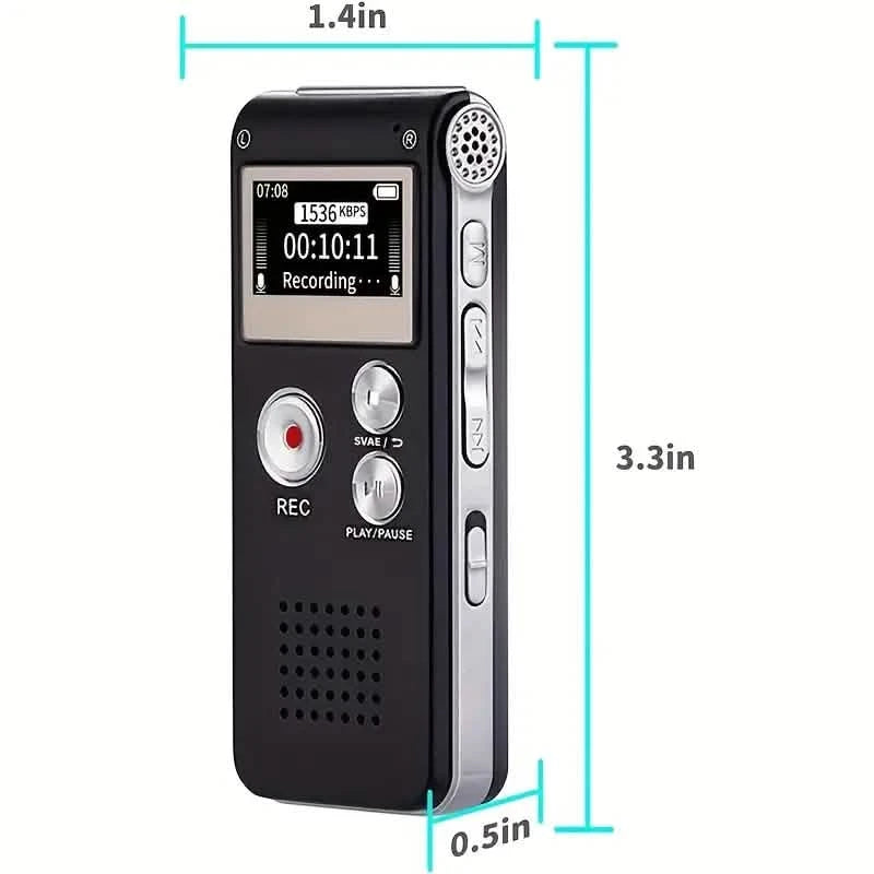 8GB Digital Voice Recorder & MP3 Player – Portable Audio for Meetings & Lectures