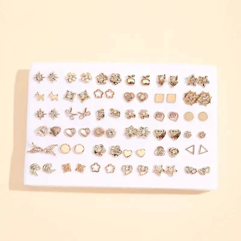 36-Pairs: Women's Fashion Earrings Set - Assorted Heart, Flower, Geometric & More Earrings - DailySale