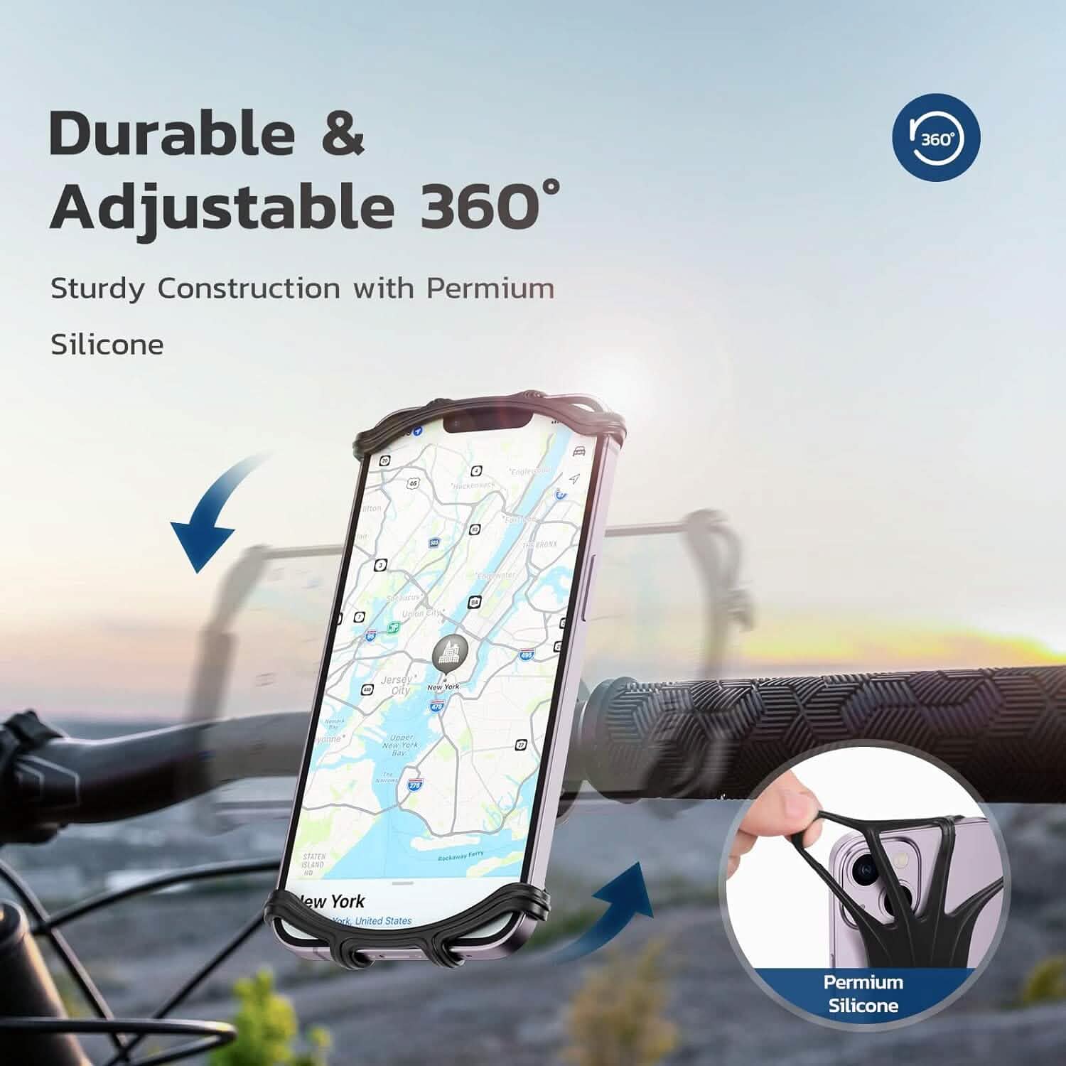 360° Rotatable Waterproof Bike Phone Mount Mobile Accessories - DailySale
