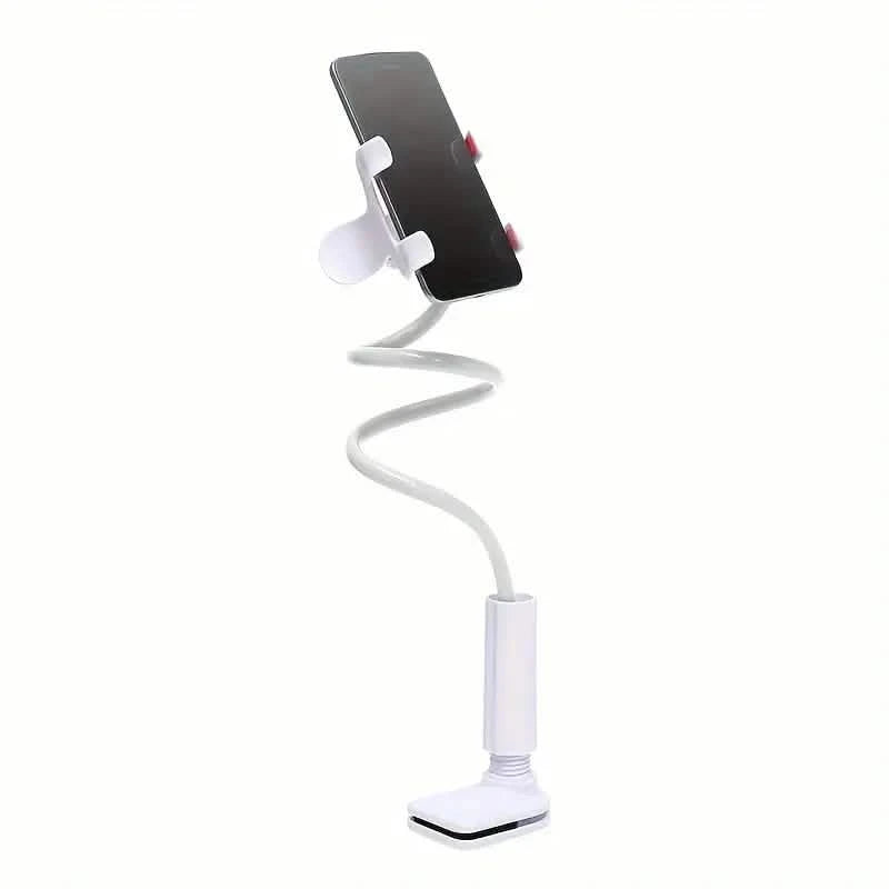360° Rotating Universal Phone Stand with Flexible Spiral Base for Lazy Browsing Mobile Accessories White - DailySale