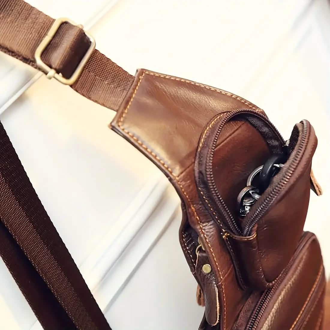 Genuine Leather Crossbody Sling Bag (Unisex)