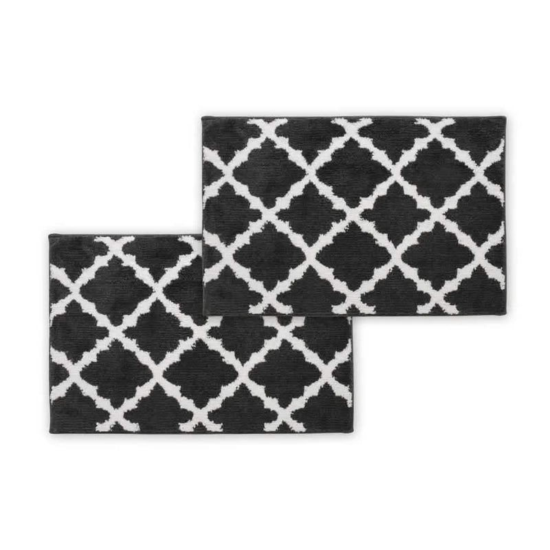 Bibb Home 1-2 Pack Trellis Micro Shag Bath Rugs 17" X 24"