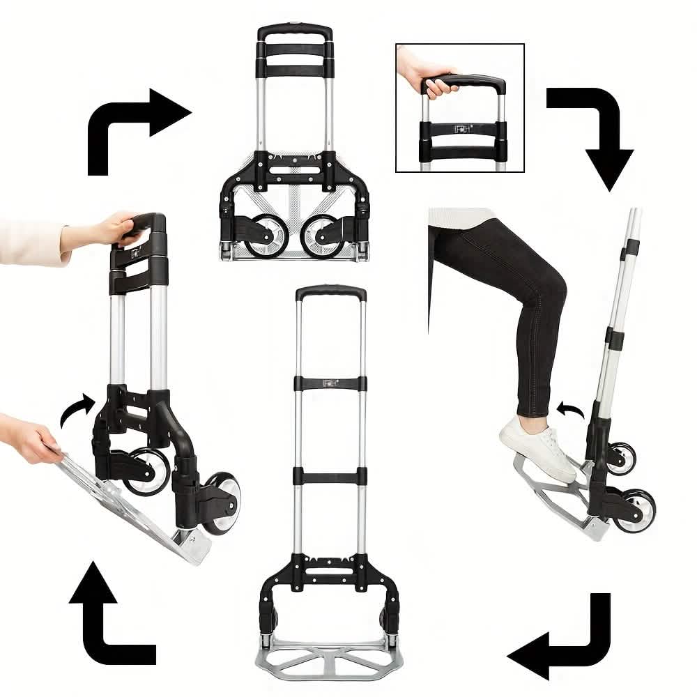 Folding Aluminum Hand Cart & Dolly – 165 lb Capacity | Lightweight & Portable