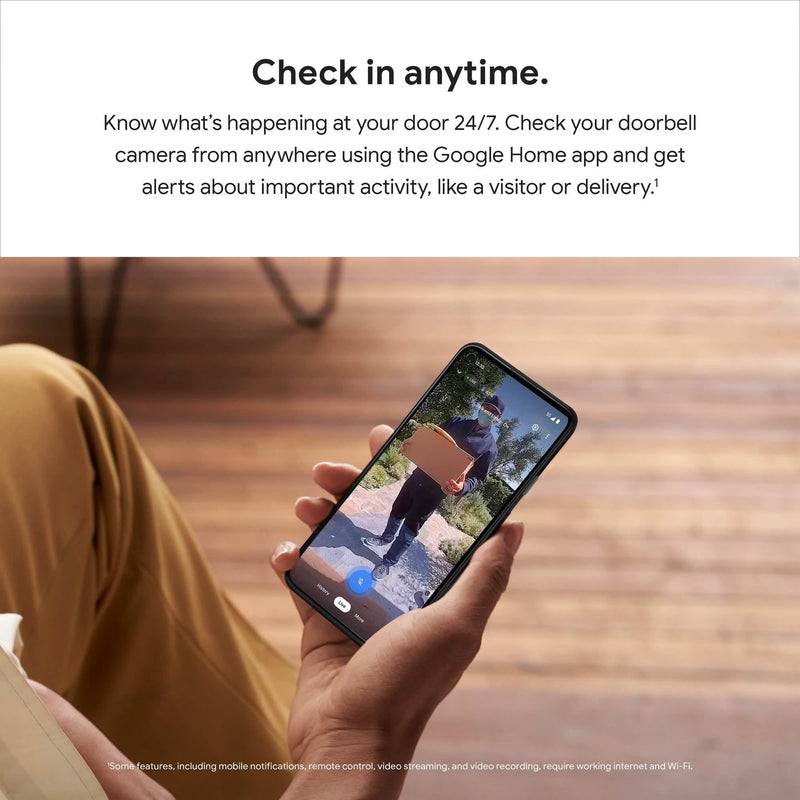 Google Nest Doorbell (Battery) Video Doorbell Camera - Snow (Refurbished)