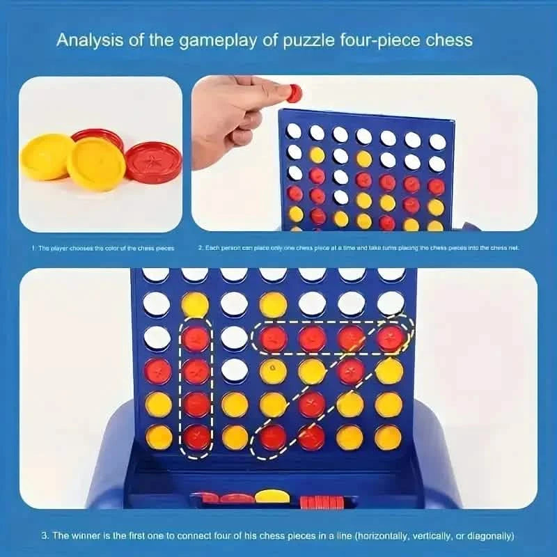 3D Classic A Row Chess, Foldable Board Line Up 4 Game Toys & Games - DailySale