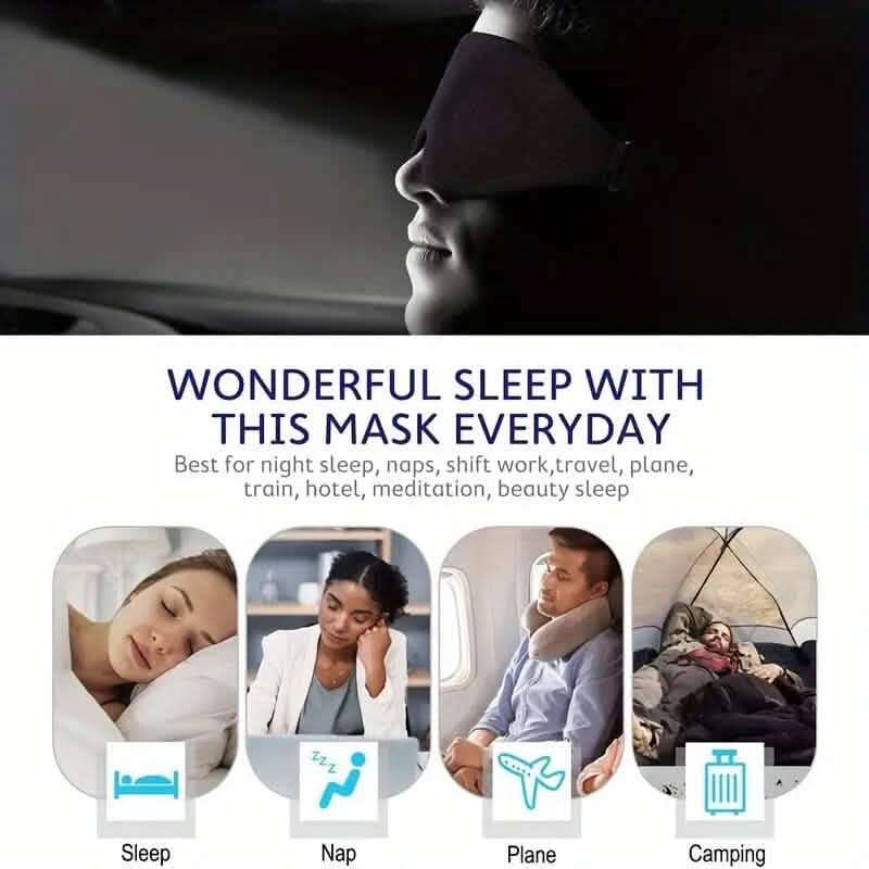 3D Contoured Cup Sleeping Mask and Blindfold Wellness - DailySale