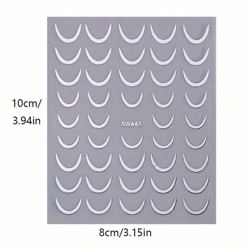 3D Gold-Finished French Kiss Crescent Nail Stickers Beauty & Personal Care - DailySale