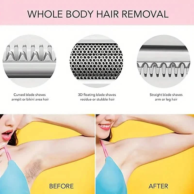4-in-1 Silky-Smooth Electric Shaver for Women - Wet/Dry, USB Rechargeable & Portable for Full Body Use Beauty & Personal Care - DailySale