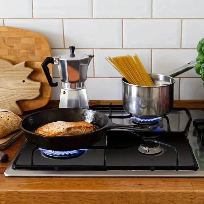 4-Pack: Gas Stove Burner Covers - Reusable Non-Stick PVC Stovetop Protector Liners Kitchen Tools & Gadgets - DailySale