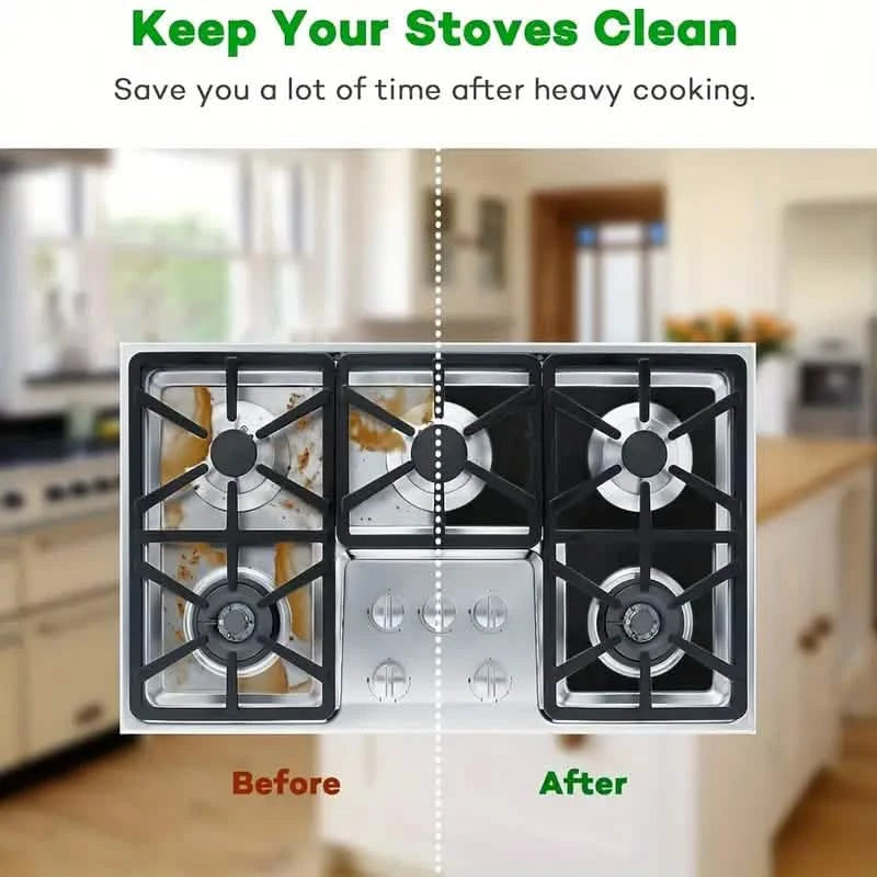 4-Pack: Gas Stove Burner Covers - Reusable Non-Stick PVC Stovetop Protector Liners Kitchen Tools & Gadgets - DailySale