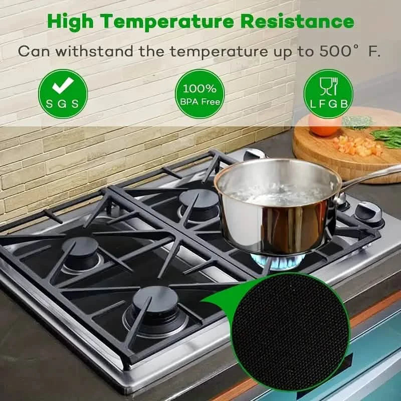 4-Pack: Gas Stove Burner Covers - Reusable Non-Stick PVC Stovetop Protector Liners Kitchen Tools & Gadgets - DailySale
