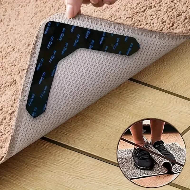 4-Pack: Reusable Non-Slip Carpet Rug Stickers Everything Else - DailySale