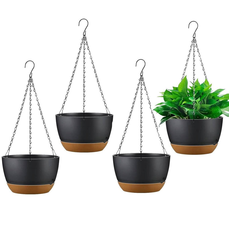 4-Piece: 9.64" Diameter Hanging Planter with Drainage Holes Garden & Patio - DailySale
