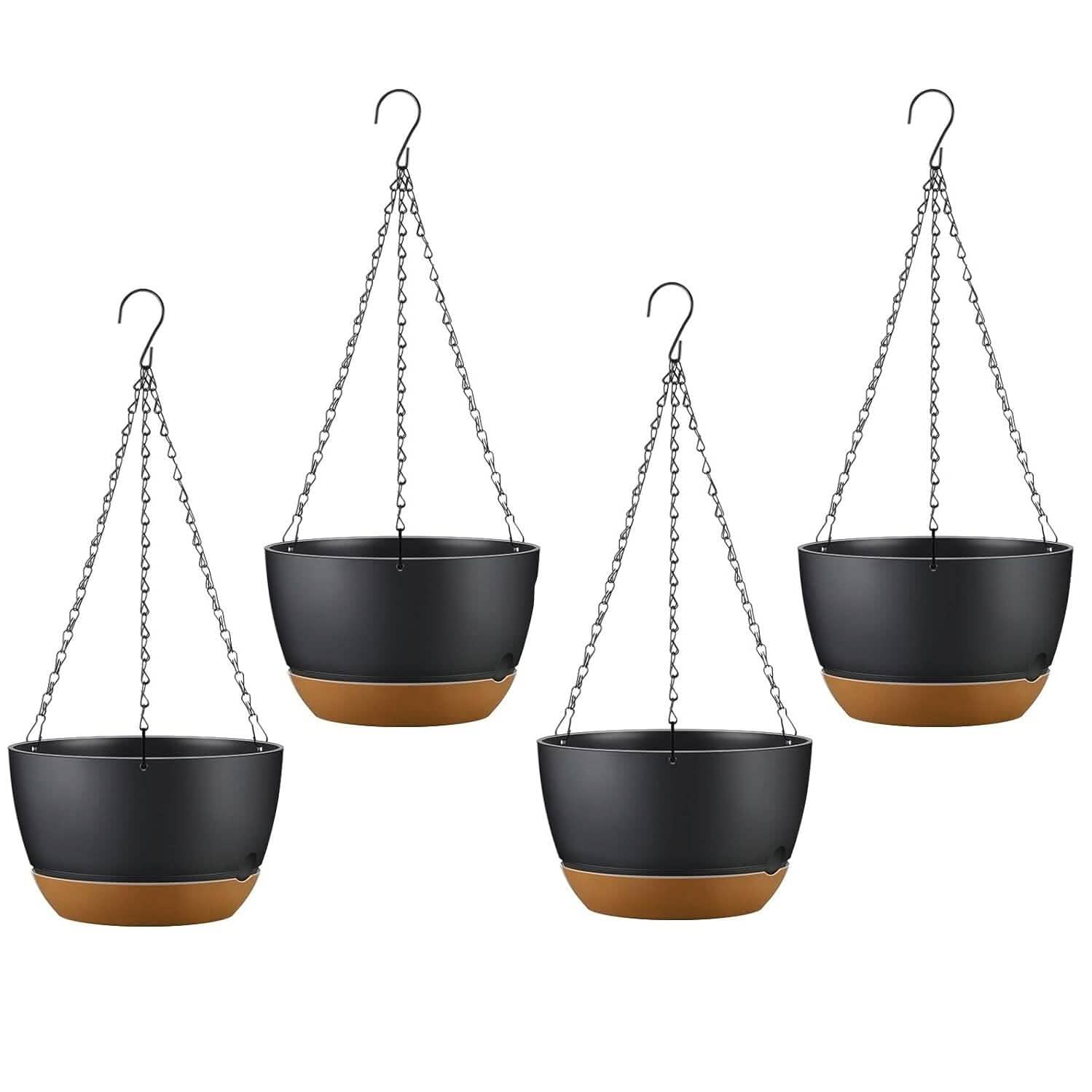 4-Piece: 9.64" Diameter Hanging Planter with Drainage Holes Garden & Patio - DailySale