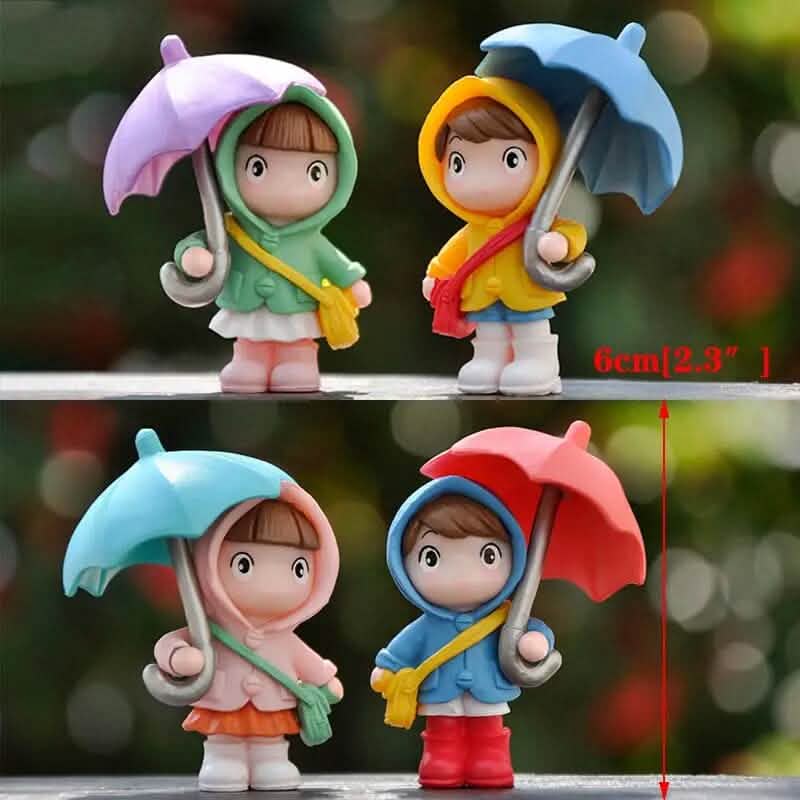 4-Piece Set: Umbrella Girl Figure Statue Garden & Patio - DailySale