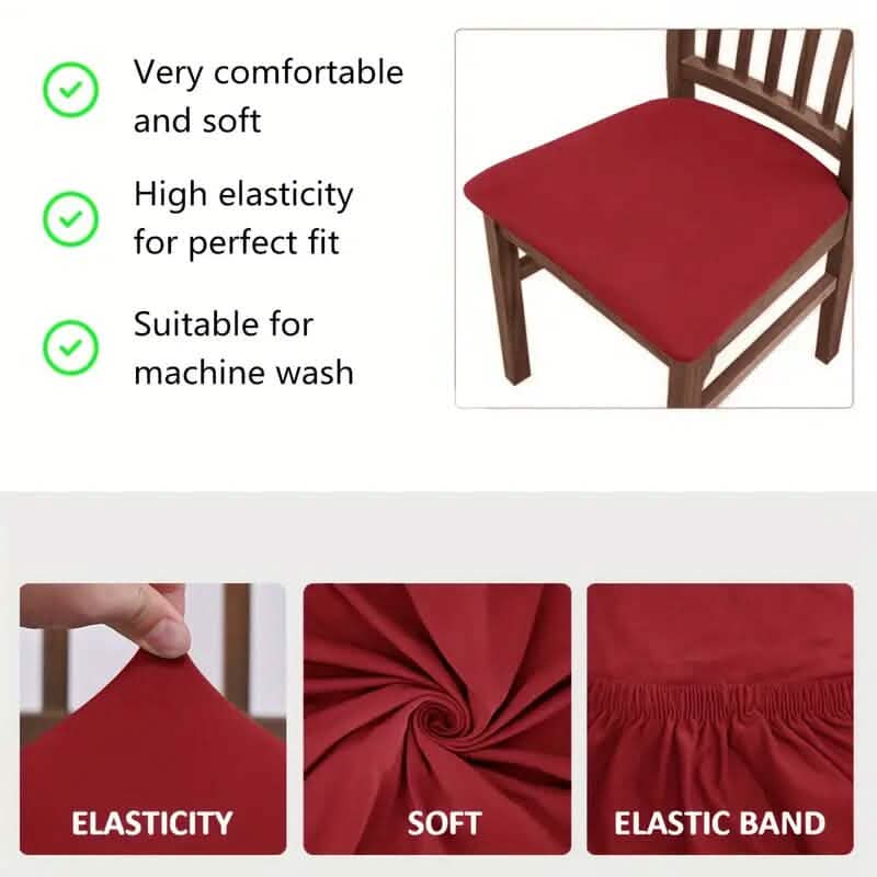 4-Pieces: Solid Color Brushed High Elastic Chair Cover Furniture & Decor - DailySale
