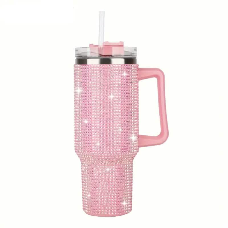 40 Oz Super Sparkly Rhinestone Bling Tumbler Sports & Outdoors Pink - DailySale