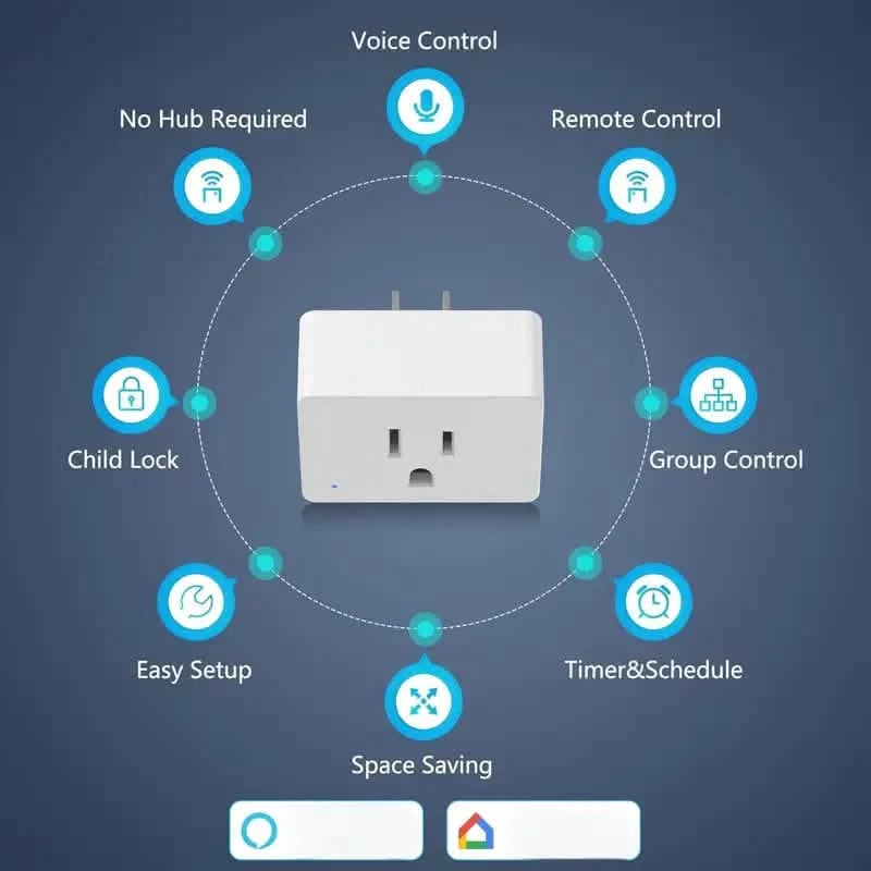 2-Pack: WiFi Smart Plug – 15A, Timer & App Control, Works with Alexa & Google Home