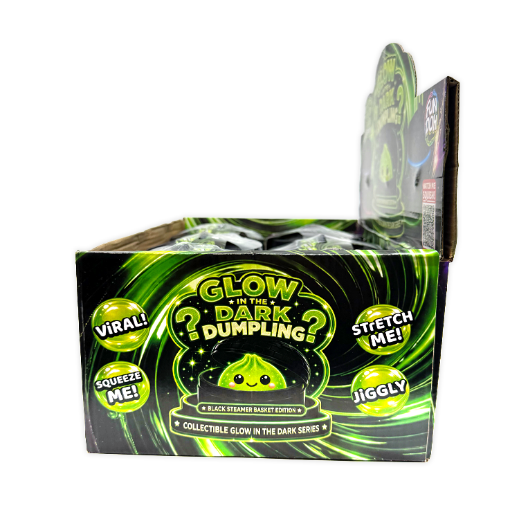 Fun Doh Collectible Glow-in-the-Dark Mystery Dumpling Squishy – Black Capsule
