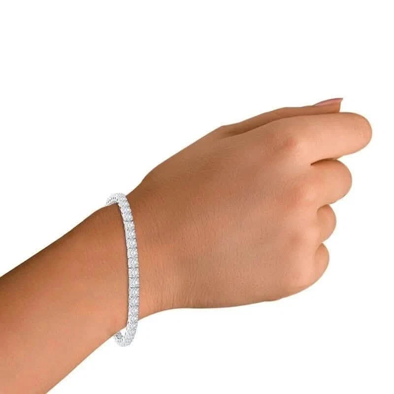 4.20 Ct Round Cut Diamond Tennis Bracelet 14K White Gold Lab-Grown 6.25 Inch Bracelets - DailySale