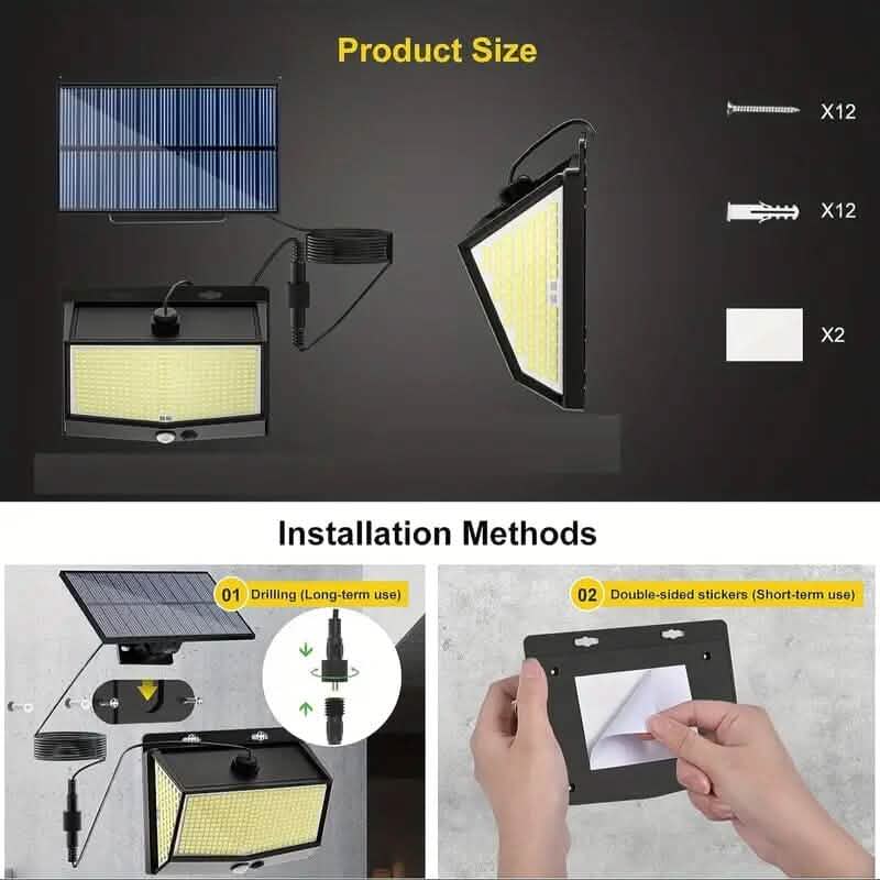 468 LED Solar Motion Sensor Security Outdoor Light Outdoor Lighting - DailySale