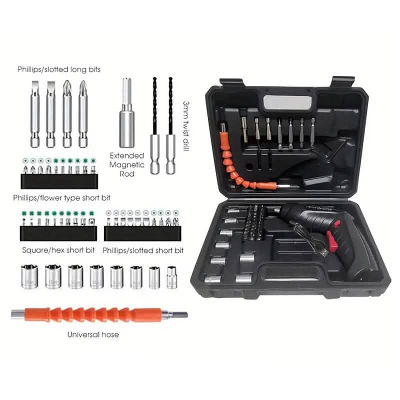 47-Piece Set: 3.6V Mini Household Electric Drill Power Tools Home Improvement - DailySale