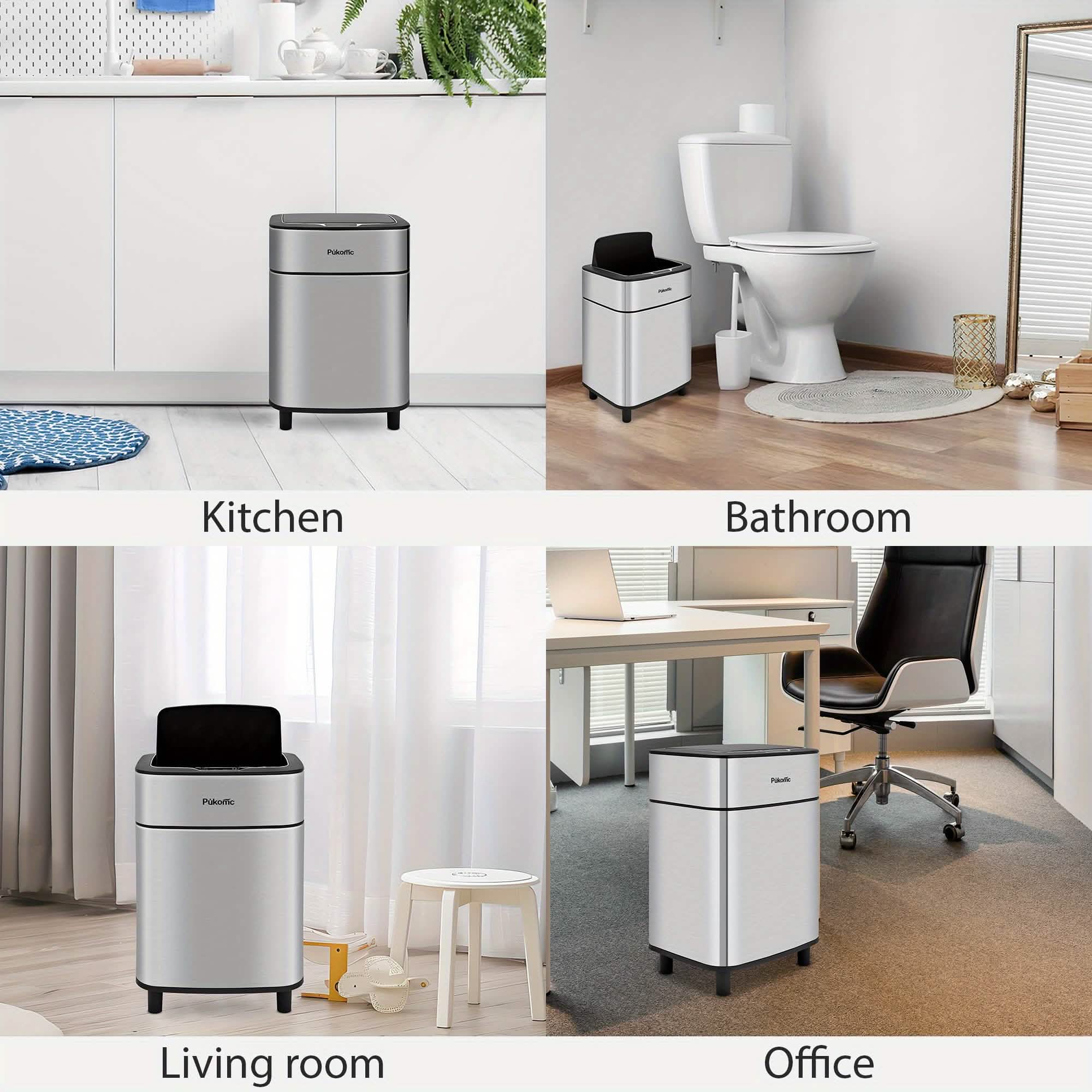 Automatic Stainless Steel Sensor Trash Can – Hands-free Quiet Close & Odor-Control System