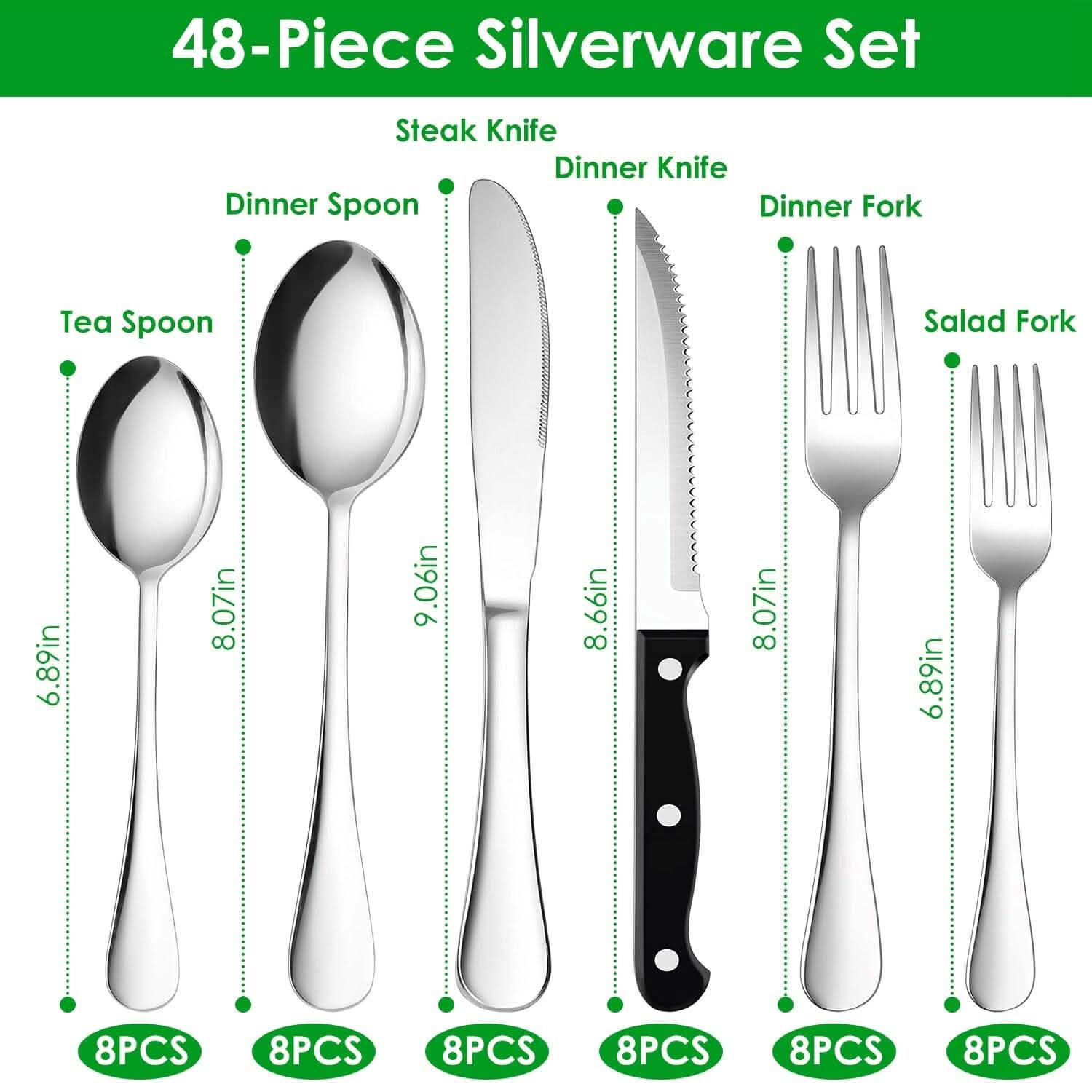 48-Piece: Stainless Steel Silverware Cutlery Set Wine & Dining - DailySale