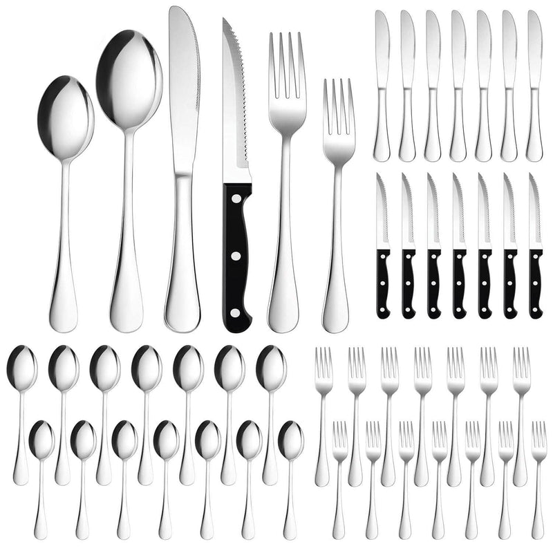 48-Piece: Stainless Steel Silverware Cutlery Set Wine & Dining Silver - DailySale