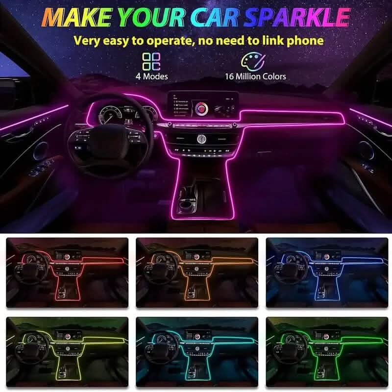 4.98 Meter Car Interior RGB LED Strip Lights Automotive - DailySale