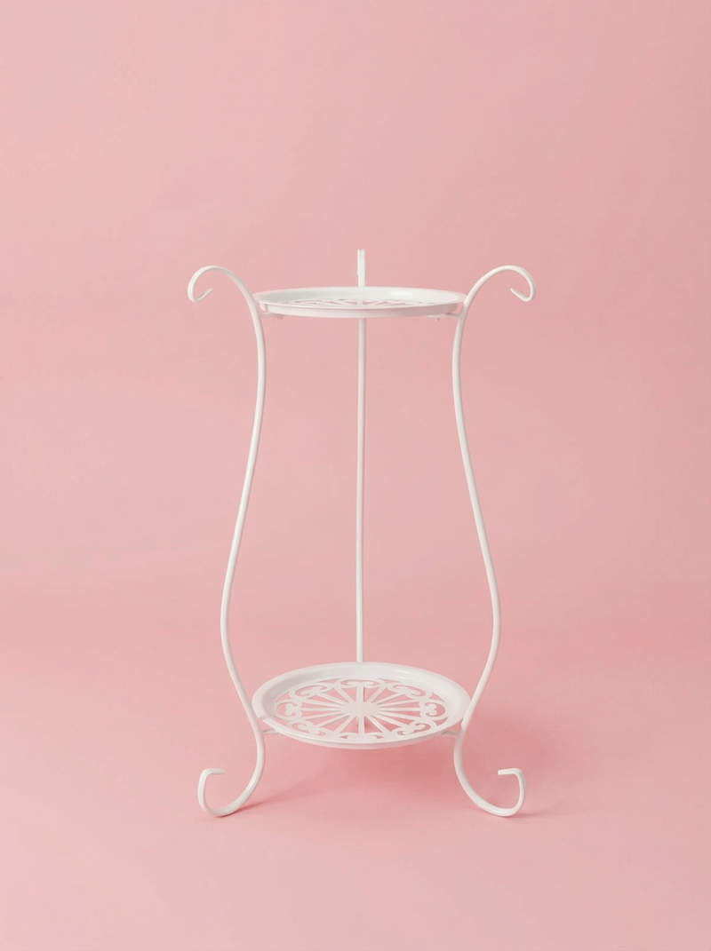 Two-Tier Metal Plant Stand – Double Layer Iron Flower Rack for Indoor & Outdoor Plants