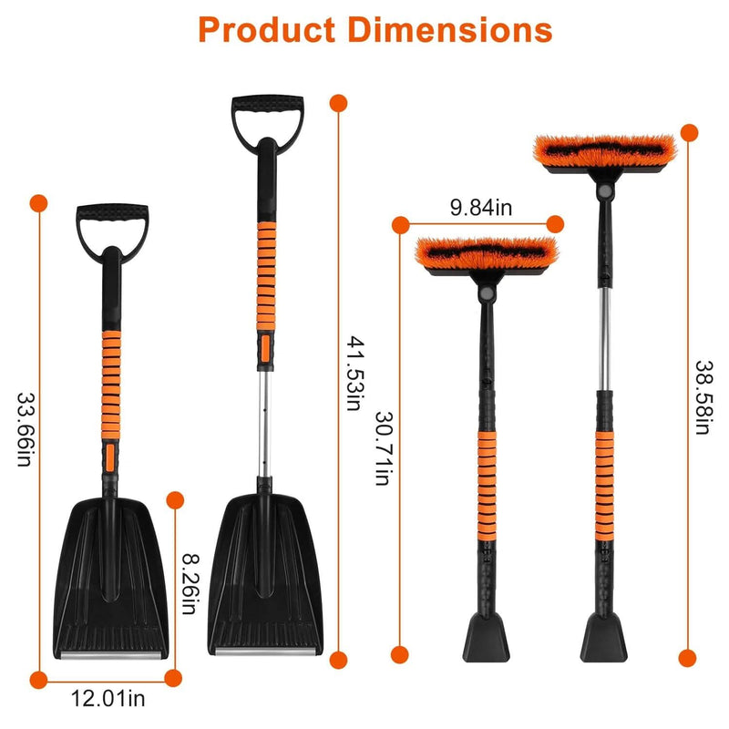 5-in-1 Detachable 180° Adjustable Ice Scraper Snow Shovel Sports & Outdoors - DailySale