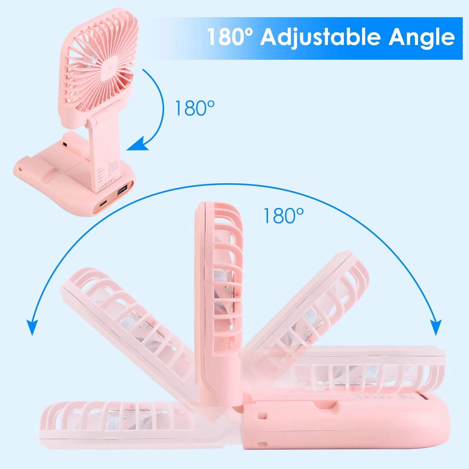 5-in-1 Folding Rechargeable Hands Free Mini Fan Household Appliances - DailySale