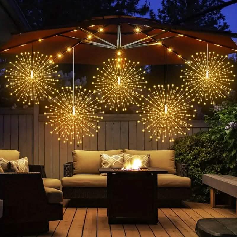5-Pack: 450 LED Solar Starburst Sphere Lights Outdoor Lighting - DailySale