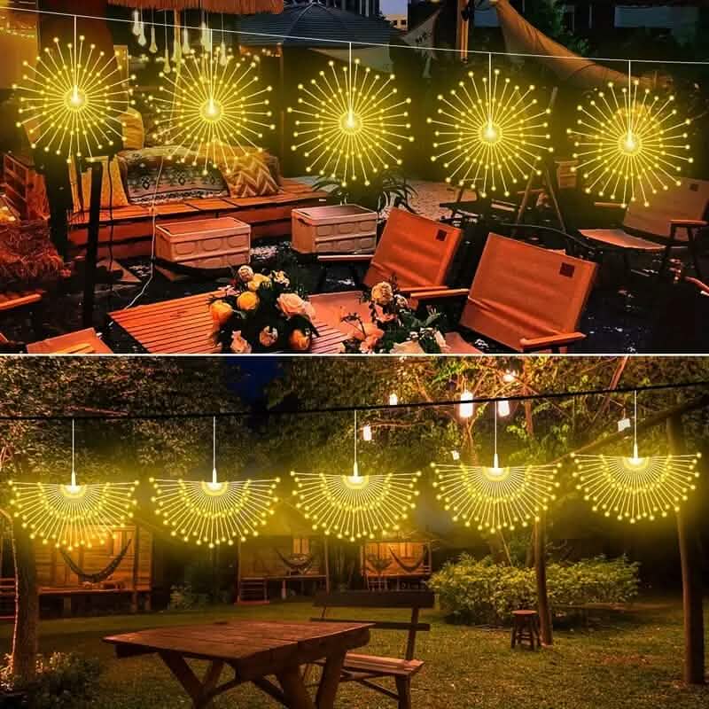 5-Pack: 450 LED Solar Starburst Sphere Lights Outdoor Lighting - DailySale